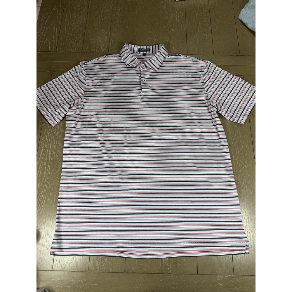 Peter‎ Millar Polo Shirt Mens XL Multicolor Stripe Crown Crafted Golf Stretch